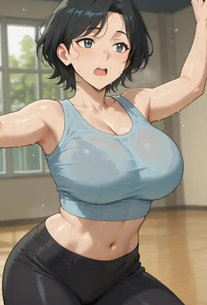[都市] 爆乳熟女淑华和黑人教练的个人健身课程 熟女,NTR,调教,痴女,人妻