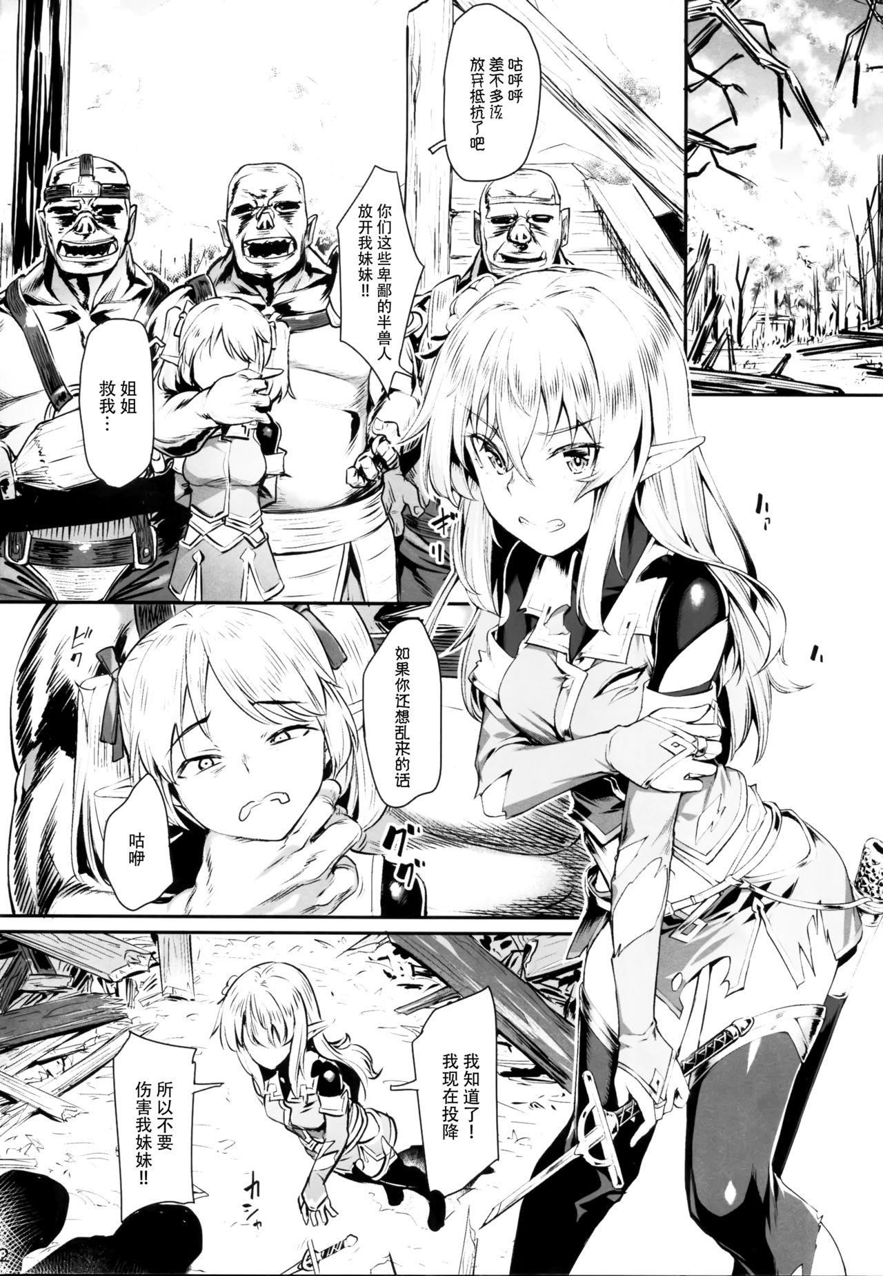 [日本漫画] (COMIC1☆13) [Area14 (Kasei)] Orc ni Torawareta Elf wa  单本,肛门,强奸,群P,内射中出#[26P]-4