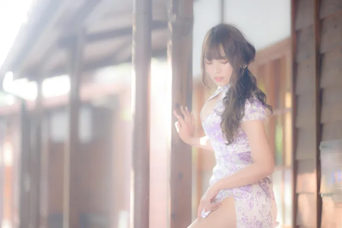 [爱美足] NO.040 Listening 旗袍絲襪高跟美腿外拍 街拍#[87P]-10