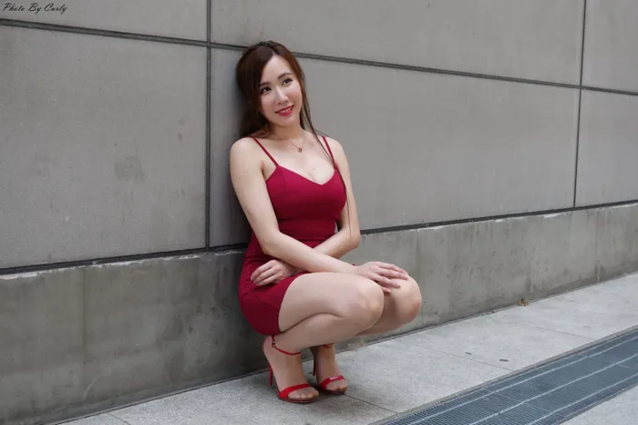 [爱美足] NO.042 Dora 吊带紧身裙 高跟美腿外拍 街拍#[106P]-3