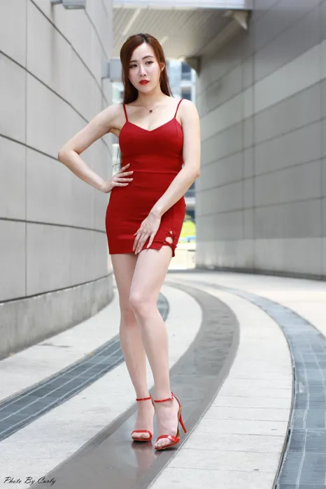 [爱美足] NO.042 Dora 吊带紧身裙 高跟美腿外拍 街拍#[106P]-7