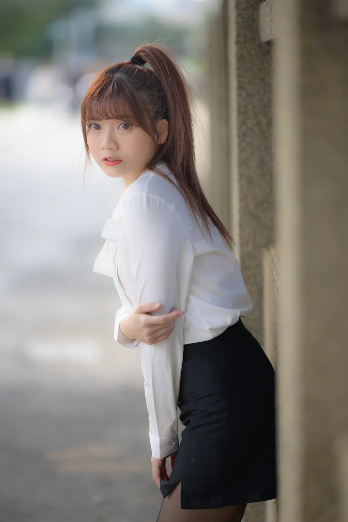 [Mzsock] NO.237 OL black silk uniform high heels street photography#[105P]-2
