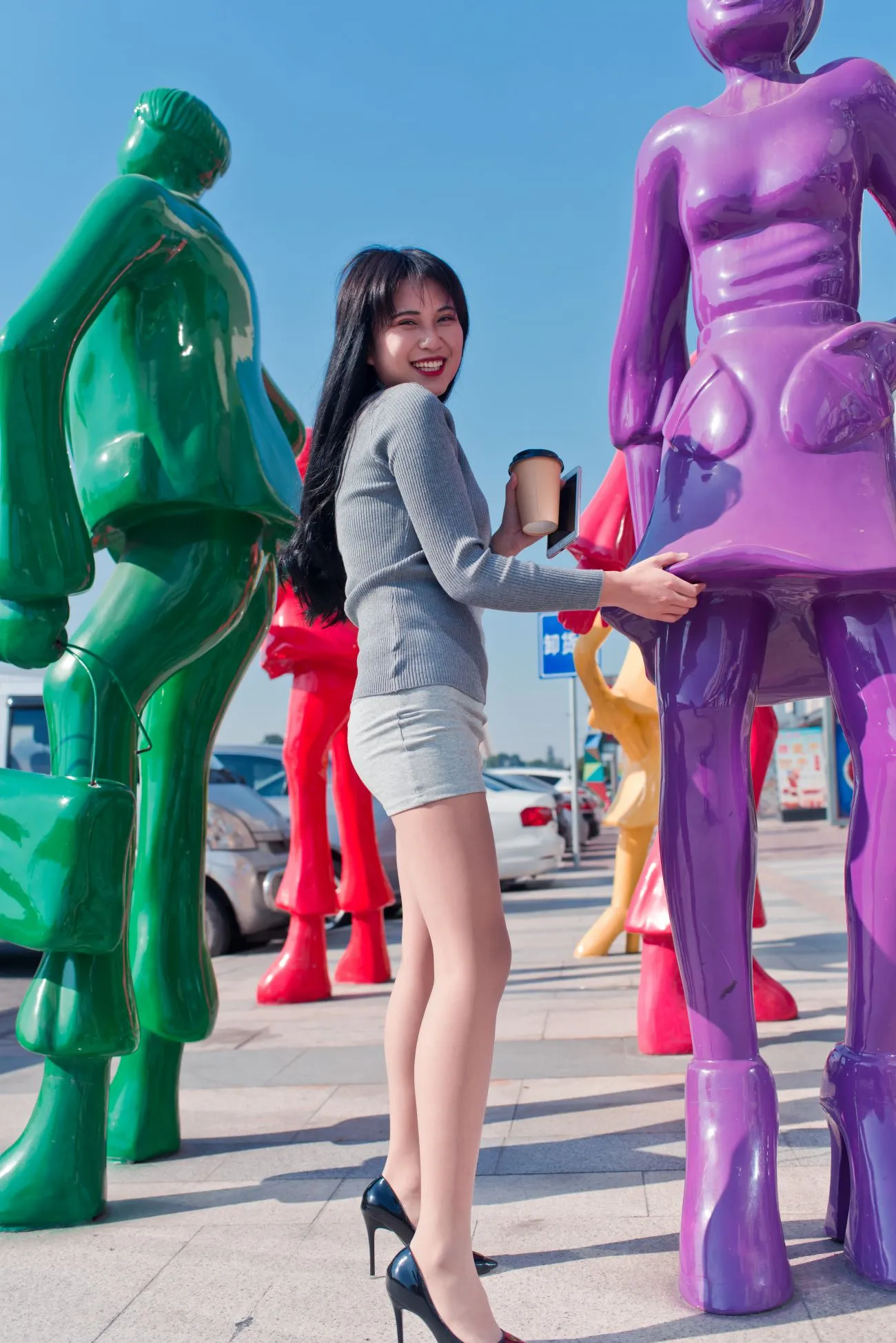 [Mzsock] NO.084 The cute girl in short skirt and silk stockings in the leisure bookstore street photography#[79P]-6