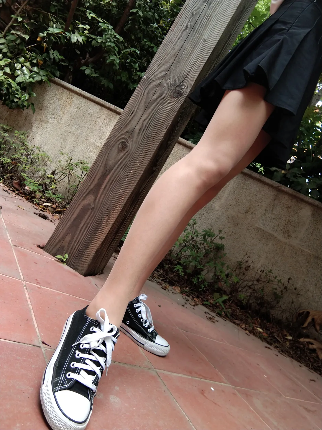[爱美足] NO.017 肉丝低帮黑色帆布鞋 街拍#[30P]-9