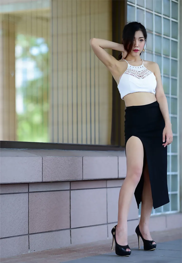 [爱美足] NO.162 莎莎 露肚高叉长裙高跟美腿 街拍#[105P]-4