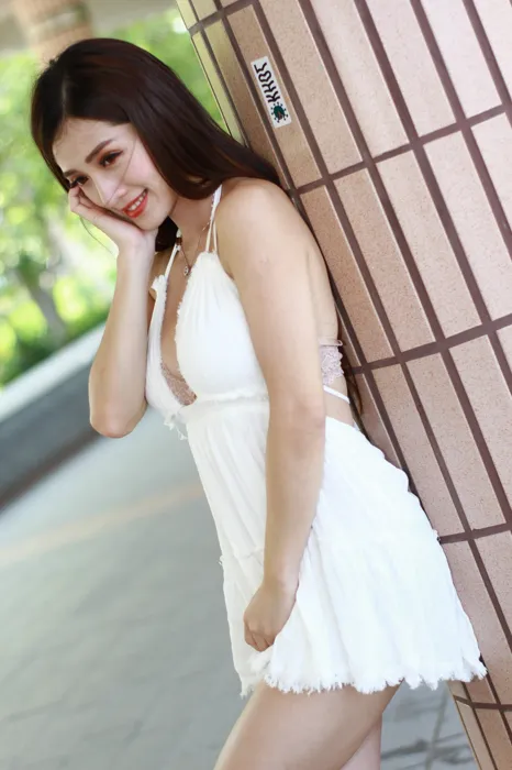 [爱美足] NO.039 Go Go 白色小禮服 高跟美腿外拍 街拍#[106P]-9