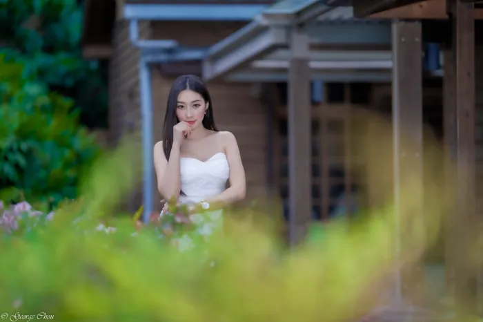 [Mzsock] NO.076 Wu Xiaokui pure white dress high heels beautiful legs outdoor shot street photography#[34P]-3