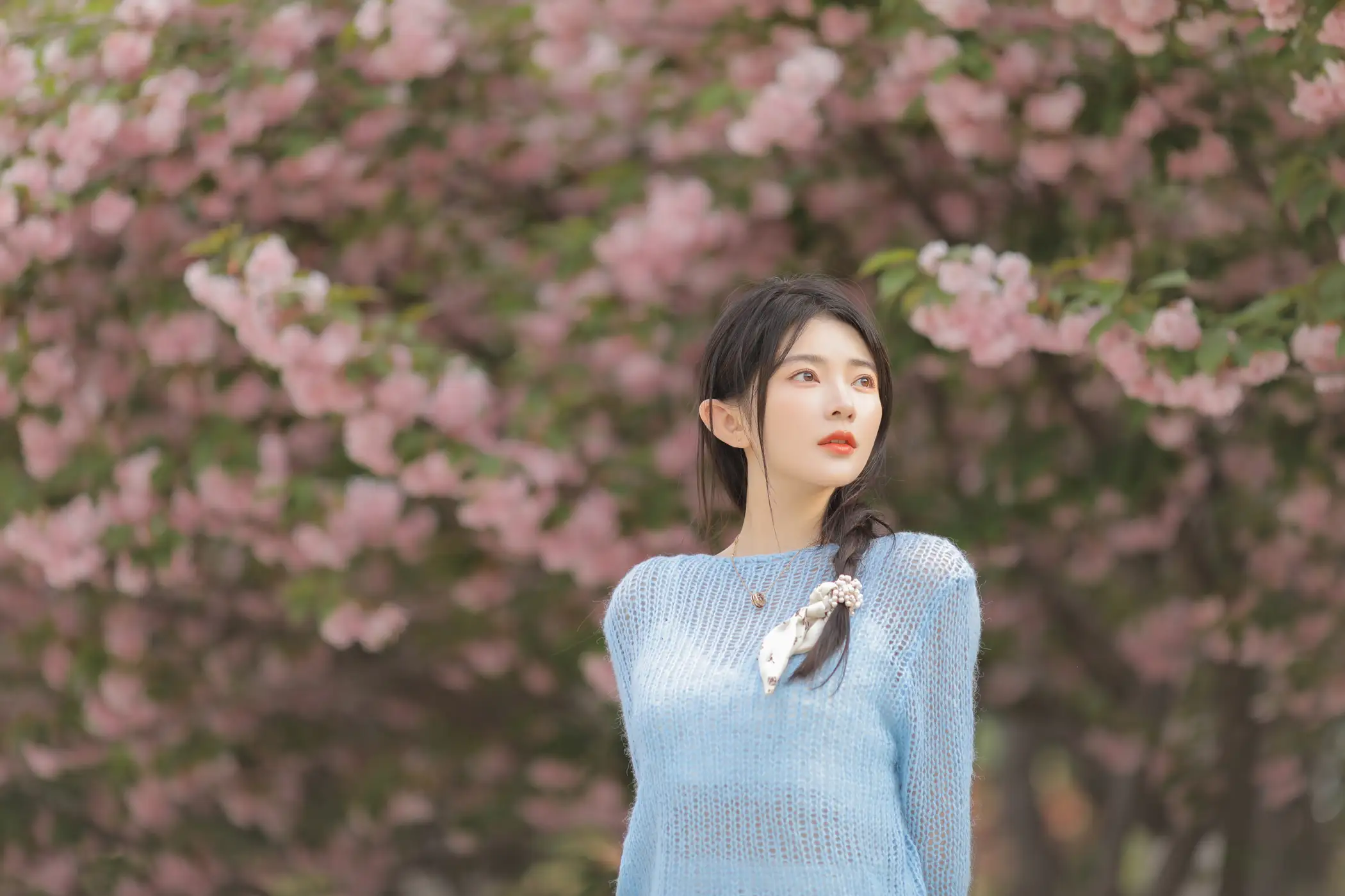 [艺图语] 2022.06.22 Vol.1252 – 粉蓝晚樱 杨伊墨#[29P]-12